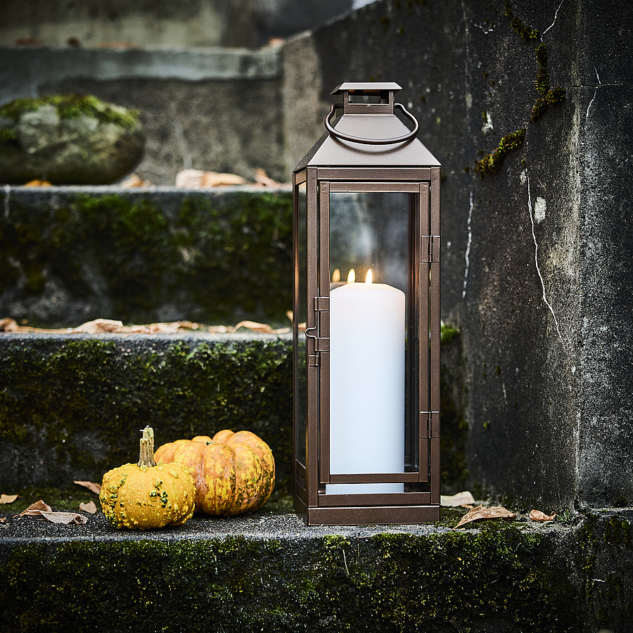 室內/戶外用紅銅色柱狀蠟燭燭台｜43cm
