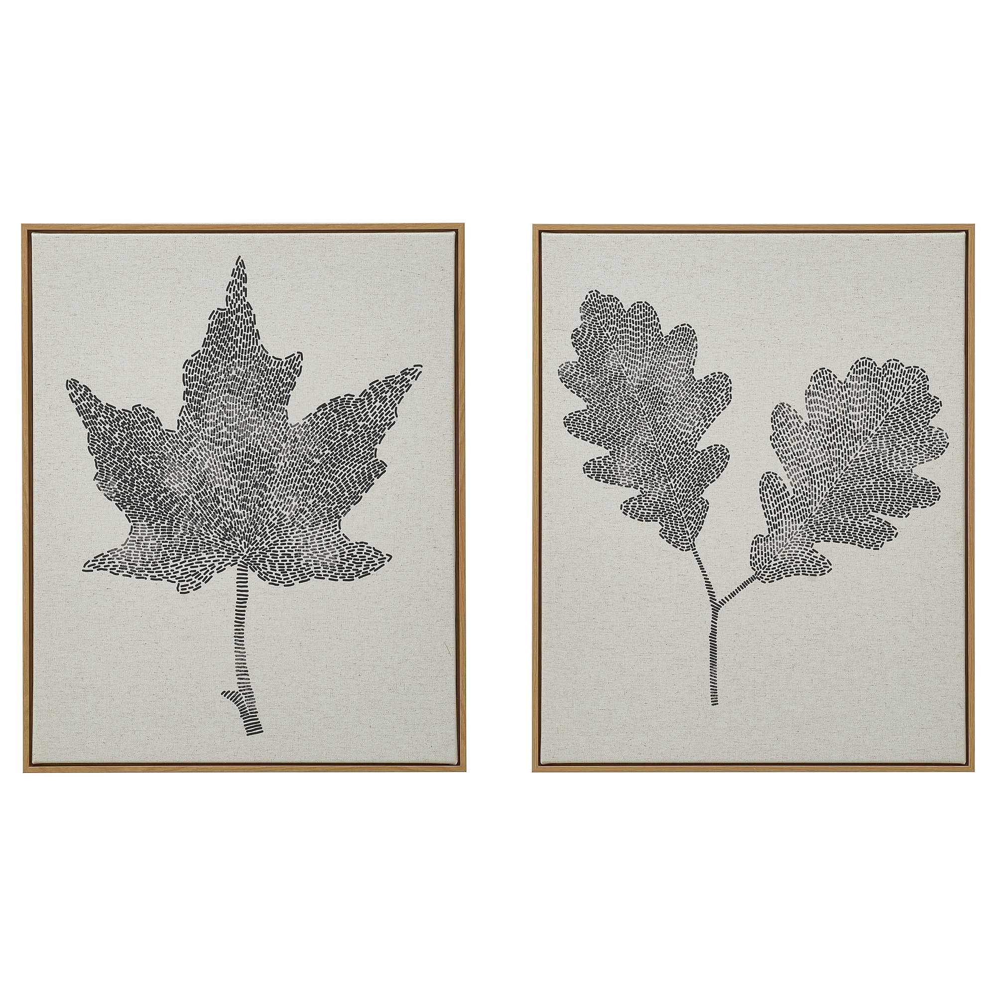 黑色葉子附框畫｜40x50cm